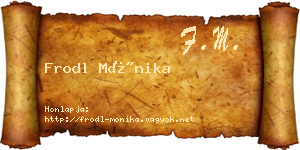 Frodl Mónika névjegykártya